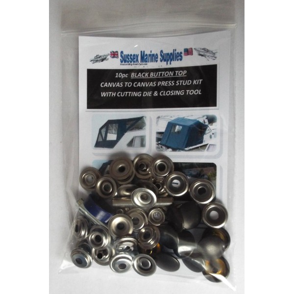 BLACK CAP Canvas To Canvas Press Studs